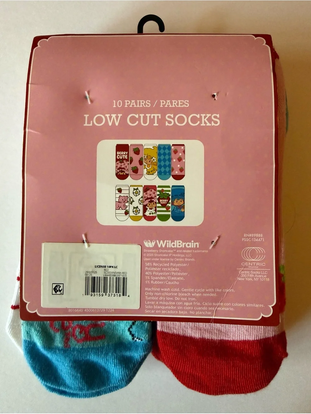 NWT Strawberry Shortcake 10-Pack Low Cut Socks Berry Cute Shoe Size 4-10